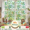 Coavas Stained Glass Window Film 17.5x118.1 Inch, Rainbow Privacy Window Cling Anti UV No Adhesive for Home Bathroom Door, Decorative Yet Provides Priavcy