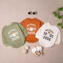 3Pcs One Spooky Dude Romper, First Halloween Baby Romper, Baby Boo Boys Outfits (0 -3 Months, Muticolor)