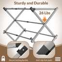 Collapsible Floor Drying Rack - Free Standing Accordion Laundry Dryer, Retractable Metal Clothes Hanger with Shoe Storage, Heavy Duty Rustproof Airer for Bathroom, Balcony & Delicates