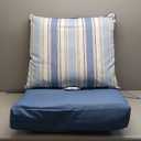 Arden 2 Outdoor Deep Seat Cushion Sets, 24 x 24, Water Repellent, Fade Resistant, 1 Arden Outdoor Loveseat Cushion Set 48 x 24, French Blue Linen Stripe