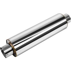 JY PERFORMANCE 4" Inch Inlet Diesel Muffler Exhaust - 7" x 24" Body - 30" OAL - Straight Through - Stainless Steel - Welded On Resonator, Polished - TIG Welding