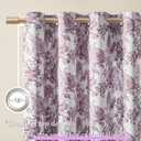 Purple Floral Curtains 72 Inches Long 2 Panels for Bedroom Girls Room Grommet Room Darkening Curtains Thermal Insulated Noise Reduction Romantic Lavender Flower Patterned Drapes Garden Nursery, 52x72