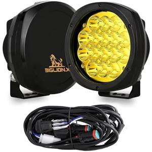BIGLION.X 5 Inch Pair 160W Amber Round LED Offroad Lights 18800LM Amber Yellow OffRoad Lights Super Bright Amber Driving lights Fog Lights Waterproof IP68 Light Bar for Trucks Pickup 4x4 SUV ATV UTV