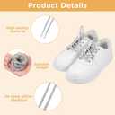 2 Pair Silver Shoe Laces for Womens Sneakers, Glitter Round Shoe Laces, Sparkling Round Shoelaces String for Sneakers Boots Sweatpants Hoodies Accessories (Silver)