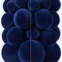 Velvet Christmas Ornaments Set 38Pcs Flocked Shatterproof Christmas Ornaments for Christmas Tree Decorations Xmas Decorative Hanging Christmas Ball Ornaments for Holiday Home Decor (Navy Blue)