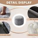 Round Ottoman Foot Rest for Couch 20"x15" Foot Stool Ottoman Pouf with Foam Chunk Filling Small Ottomans Foot Stools Poufs for Living Room Dark Grey Poof Hassocks and Ottomans Soft Foot Rest for Chair