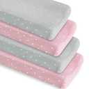 Changing Pad Cover Fitted for Boys Girls, 4 Pack Baby Changing Table Cover Sheets Neutral, Soft Breathable for 32"x16" Diaper Change Table Pad, Bassinet Sheets