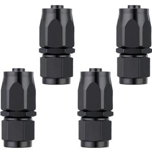 YSIL 4AN Hose End Fitting Female Fit for Braided Fuel Line Swivel Aluminum Black 4PCS