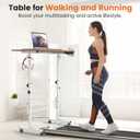 Hadulcet Portable Standing Desk, Rolling Desk Adjustable Height, Mobile Laptop Desk, Small Stand Up Table with Wheels, Walking Table for Treadmill Walking Pad, Tall Computer Stand, Oak, 31.5" W x 15.75" D x 44.9" H