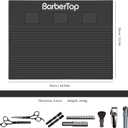 Barber Organizer Mat, Magnetic Barber Mat with 3 Magnetic Slots Anti-Slip Barber Mats for Clippers, Barbershop Salon Mat Station, Barber Table Matt, Barber Scissors Tool Organizer for Hairstylist