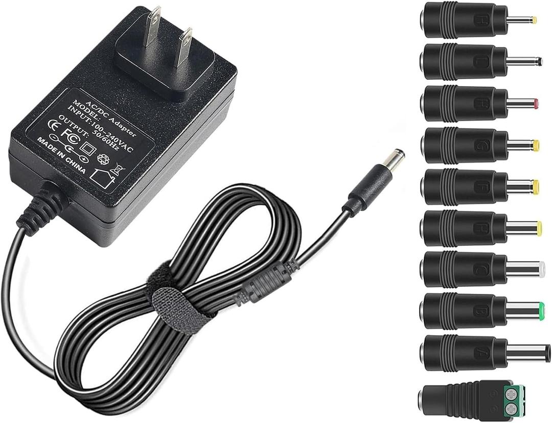 19V 2.1A 40W Power Supply Adapter for 19volt 0.5A 0.8A 1A 1.5A 1.8A 2A 2.1A, 500mA 800mA 1000mA 1500mA 1800mA 2000mA Equipment with 10 Tips ac dc Adapter DC Plug 5.5x2.1mm & 2.5mm