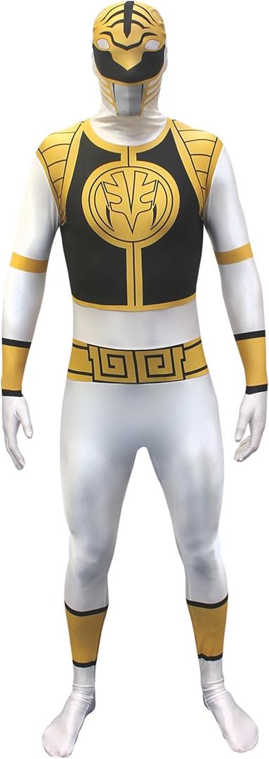Morphsuits White Power Ranger Costume Adult, Mens Power Ranger Costume (Medium)