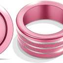 Polodunn for Toyota Tundra 2022-2025 2026 & Sequoia 2023-2025 2026 Accessories, Aluminum Alloy Knob Cover Trim 5-Piece/Set (Pink, Fit 8-inch Display Screen)