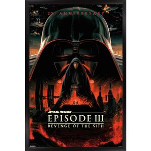 Star Wars: Revenge Of The Sith - 20th Anniversary Wall Poster, 34L" x 22.4W", Black Framed Version
