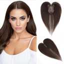 Hairro Human Hair Toppers For Women Lace Base Remy Topper Hair Pieces No Bangs Clip On Topper Handmade Wiglet Hair Extensions For Hair Loss 11 Inches 21g #02 Dark Brown