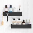 Kitsure Large Shower Caddy - 2 Pack Adhesive Shower Organizer, Rustproof Stainless Steel Shelves, No-Drill Bathroom Organizers and Storage, Black