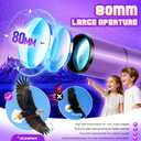 Dianfan Telescope for Kids & Adults, 80mm Aperture 500mm Astronomical Professional Telescope for Adults High Powered, Portable Travel Telescopes for Beginners with Tripod & Adapter, Stickers, Backpack