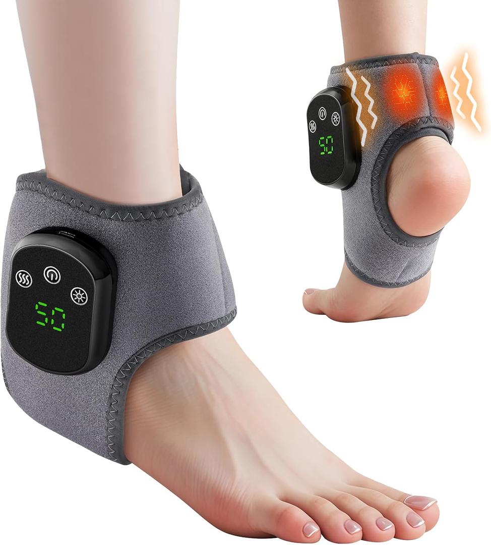 Foot Massager for Neuropathy, Footrenews Triple Method Massager, Ankle Massager for Circulation and Pain Relief, Foot Massager Plantar Fasciitis with Heat & Vibration, Smart Timer, Touch Screen 1PCS