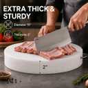 Large Round Cutting Board 15"x15" Extra Thick Plastic Cutting Board for Meat Raw & Raw Meat Board, HDPE Double-Sided Butcher Block Cutting Board, 304 Stainless Steel Handle, Easy Clean, 15" Diameter x 2" Thick