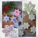 2 Pcs Christmas Snowflake Silicone Molds Candle Soap DIY Molds Candle Decorating Mold for Xmas Baking Party Chocolate Candy Wax Resin Baking Tray Fondant Cake Decoration