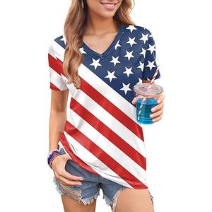 For G and PL Women's July 4th American Flag T Shirts XL
