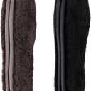 Riemot 2 Pairs Genuine Sheepskin Insoles for Women Men, Thick Replacement Shearling Inserts for Uggs Boots Slippers, Warm Furry Winter Wool Liners Black Brown EU 38