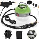Dyna-Living Steam Cleaner 2500W Steamer for Cleaning with 1400ml Water Tank Steam Cleaner Handheld for Home Use, High-Pressure Steamer Cleaner for Car, Portable Car Steamer for Auto Detailing, Green