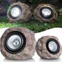 Candieslife Solar Rock Lights Outdoor Garden Waterproof - Super Bright LED Solar Spotlights, Solar Powered Landscape Path Decorative Garden Stone Lights for Pathway, Walkway, Yard, Patio (2 Pack)