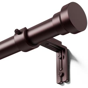 YaFex Curtain Rods 2 Pack 32 to 118 Inch, Heavy Duty 1 Inch Curtain Rod, Bronze Long Adjustable Window Treatment Rods, Modern Design, Easy Installation