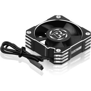 RC Cooling Fan 1/10 35mm 21000RPM 8.4V Aluminum ESC Motor Cooling Fan Heatsink for RC Car 1/8 1/10 Scale 3650,3660,3670 Brushless Motor (Black+Silver)