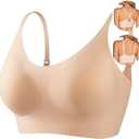 PRETTYWELL Bras for Women Comfort Seamless Bra, Cross Back Adjustable Bralette Bra, Wireless Everyday Bras for Women A-C Cup