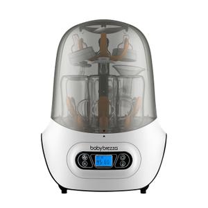 Baby Brezza Baby Bottle Sterilizer and Dryer Machine  Electric Steam Sterilization - Universal Fit - Pacifiers, Glass, Plastic, and Newborn Feeding Bottles (White)