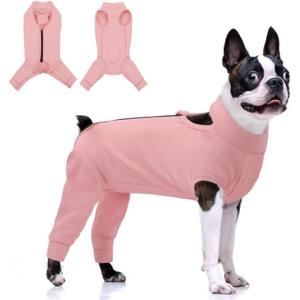 KOESON Dog Recovery Suit Hind Leg, Recovery Sleeve for Female Male Dogs, Pet Leg Sleeve to Stop Licking, Pet Rear Leg Wound Cover, Dog Spay Onesie for Wound Heal Care, Medium