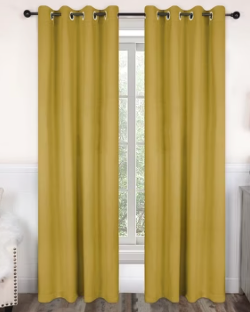 IGEMAEVE Blackout Curtains 90 Inch Length 2 Panels Set, Black Out Curtains for Bedroom 90 Inch Long, Grommet Energy Saving Room Darkening Drapes for Living Room Window (W52 x L90)