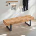 Merax Wooden Dining Bench, Farmhouse Indoor Kitchen Table Benches, Bed Bench, Industrial Shoe Bench, Entryway Benches, Natural