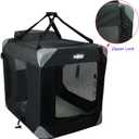 EliteField 3-Door Folding Soft Dog Crate with Carrying Bag and Fleece Bed, Indoor & Outdoor Pet Home (36" L x 24" W x 28" H, Black)