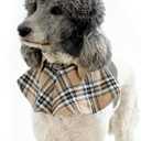 4 x Dog Tuxedo Wedding Suit Shirt with Bow Tie, Formal Outfit Tux Attire for Puppy Small Medium Dogs Cats Costume (Khaki Scarf, Large)