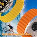 6 Pack Silicone Ocean Solo Loop Bands Compatible with Apple Watch Ultra 3/2/1 49mm 46mm 45mm 44mm 42mm, Soft Stretchy Sport Replacement Wristband for iWatch Series 11 10 9 8 7 6 5 4 3 SE (Black/Dark Gray/Orange/Blue Gray/Army Green/Red)