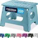 Handy Laundry Folding Lightweight Step Stool - Sturdy Enough to Support Adults and Safe Enough for Kids - Opens Easy with One Flip - Great for Kitchen, Bathroom or Bedroom (Teal - 9 Inch)