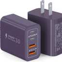 40W USB C Charger Block, 2-Pack 4-Port Type C Fast Charging Brick Dual PD&QC Wall Plug Adapter Power Brick for iPhone 13/14/15/16/17 Pro Max Plus/iPad/Airpods/iwatch/Samsung Galaxy (Purple)