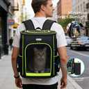 BAGLHER Expandable Cat Carrier Backpacks, Retractable Pet Carrier Backpack for Small Dogs & Cats with Breathable Mesh, Travel Bag Up to 18 Lbs for Hiking Camping Outdoor - Green