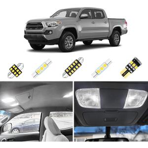 10Pcs Tacoma Interior LED Lights Kit Compatible with Toyota Tacoma 2005-2023 Super Bright 6000K White Interior LED Lights Bulbs Interior LED Kit + Installation Tool