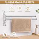 Teenyyou 20.4" Swivel Towel Rack 2 Arms 304 Stainless Steel Sliver