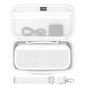 LTGEM Case Compatible with Bose SoundLink Max Portable Bluetooth Speakers with Shoulder Strap, White (Case Only)
