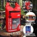250 PCS Waterproof First Aid Kit, Roll Top Reflective Boat Dry Bag Bug Out Bags, Emergency Medical Kit Ideal for Boating, Camping, Fishing, Kayaking, Floating, Red
