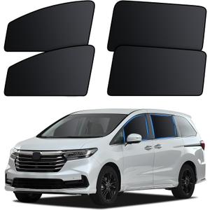ZATOOTO Car Window Shades for Honda Odyssey 2020-2024, 4 Pcs Magnetic Car Window Covers - 100% Block Light Privacy Curtains, Side Window Sun Shade for Baby Breastfeeding, Sleeping, Camping