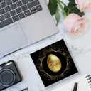 Gold Happy Easter Egg Wooden Box Sign Desk Decor, Luxury Black and Golden Easter Decorative Wood Signs for Home Office Desk Shelf Table Decorations, 5x5 Inch