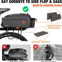 JXFUKAL Bike Bags for Bicycle Rear rack, 13L Supportive Bike Rack Bag Built-in Rigid side & Base Panel, Waterproof Reflective Ebike Trunk Pannier Saddle Seat Bag Carrier for Commuter Travel Outdoor