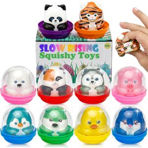 10 Packs Party Favors Slow Rising Stress Relief Squishies for Kids, Birthday Goodie Bag Stuffers,Kids Classroom Prizes,Claw Machine Toys,Mini Animal Toys