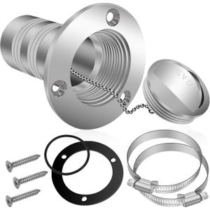 1-1/2"(38mm) Boat Gas/Fuel Deck Fill/Filler with Keyless Cap1.5inch Stainless Steel Deck Filler Marine Hardware for Boat, Yacht, Caravan, Mirror- Polished Head